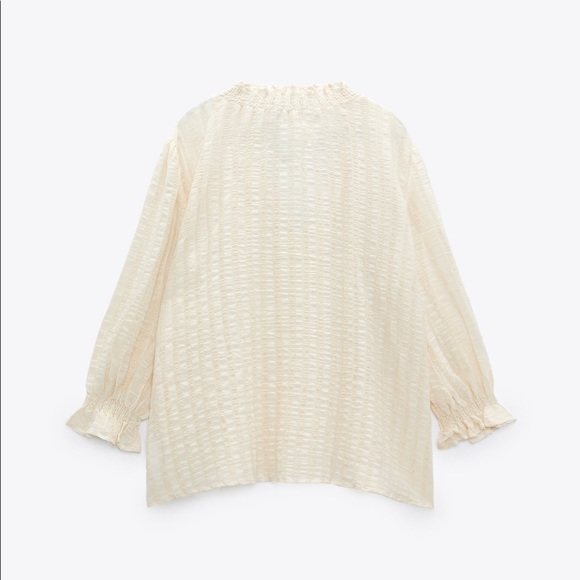 Zara natural color rustic blouse NWT - Picture 4 of 4